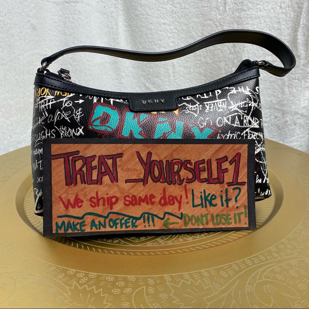 DKNY Baguette Graffiti Purse/Handbag
